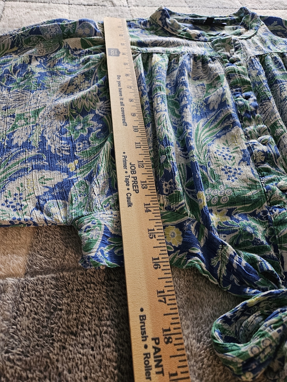 RACHEL Rachel Roy Blue and Green Floral Tie-Front Blouse - Picture 10 of 12